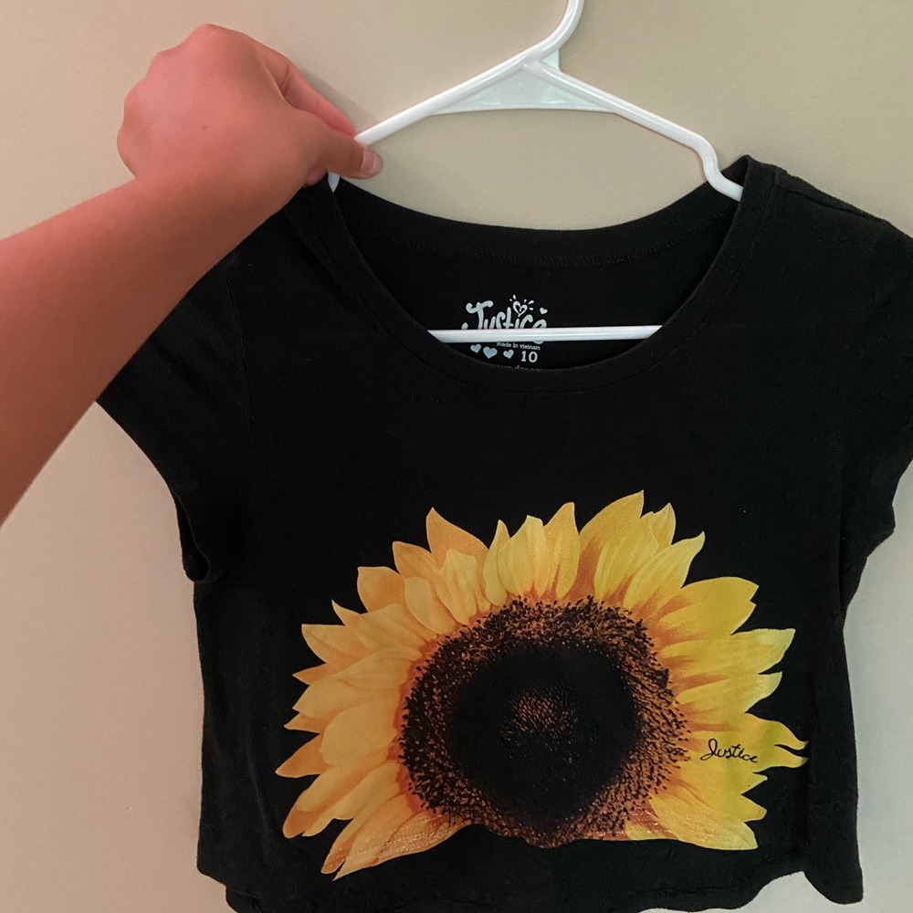 JUSTICE SUNFLOWER GIRLS TEE SHIRT 👚 SUPER CUTE 🌻